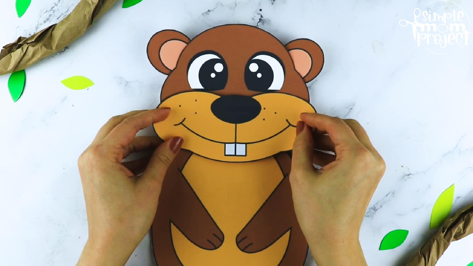 Printable Groundhog Paper Bag Craft for Kids Preschoolers toddlers kindergarten