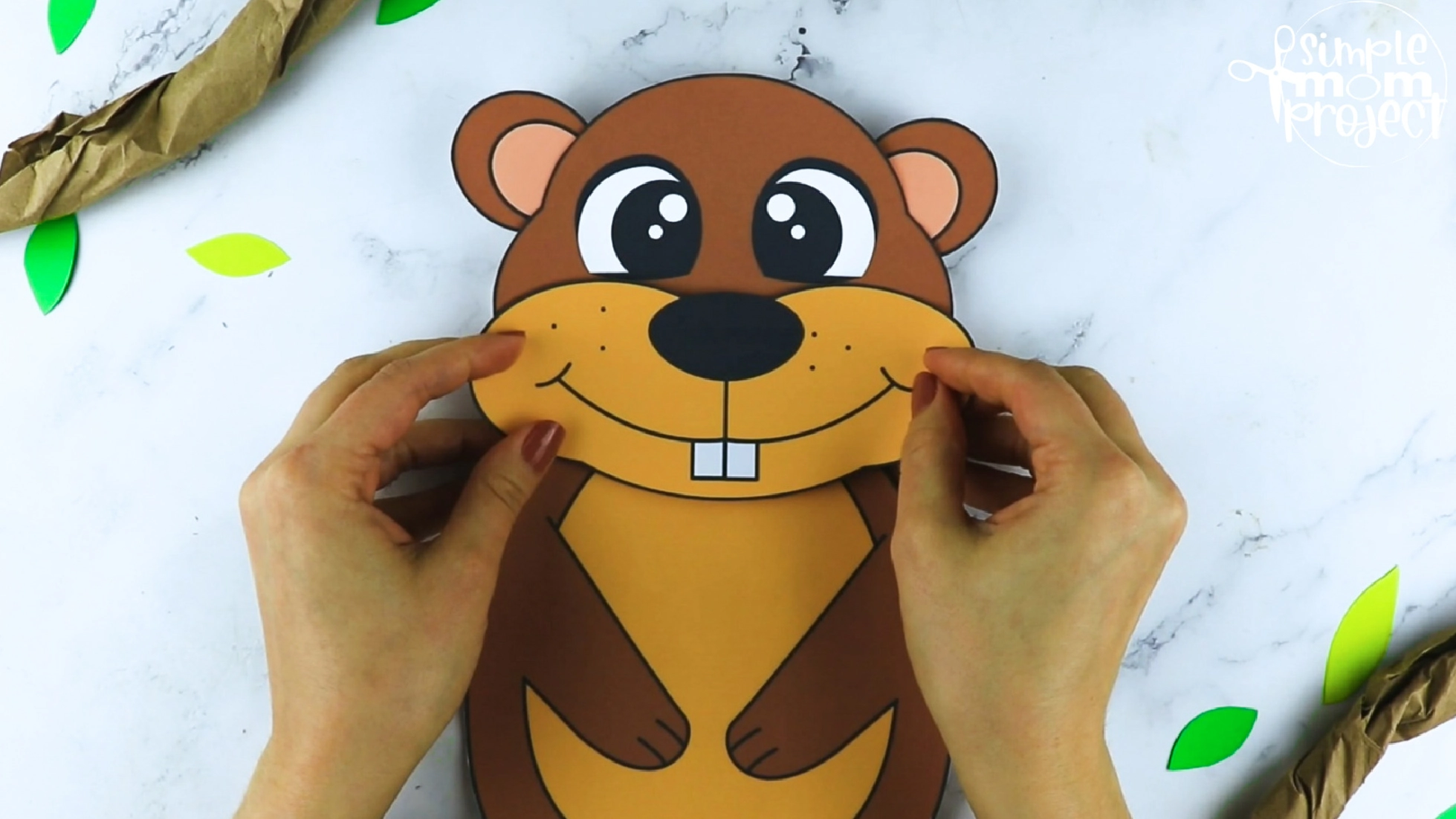 Printable Groundhog Paper Bag Puppet Template Simple Mom Project