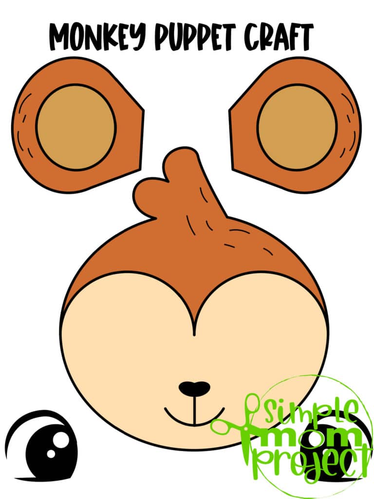 Printable Monkey Paper Bag Puppet Template - Simple Mom Project