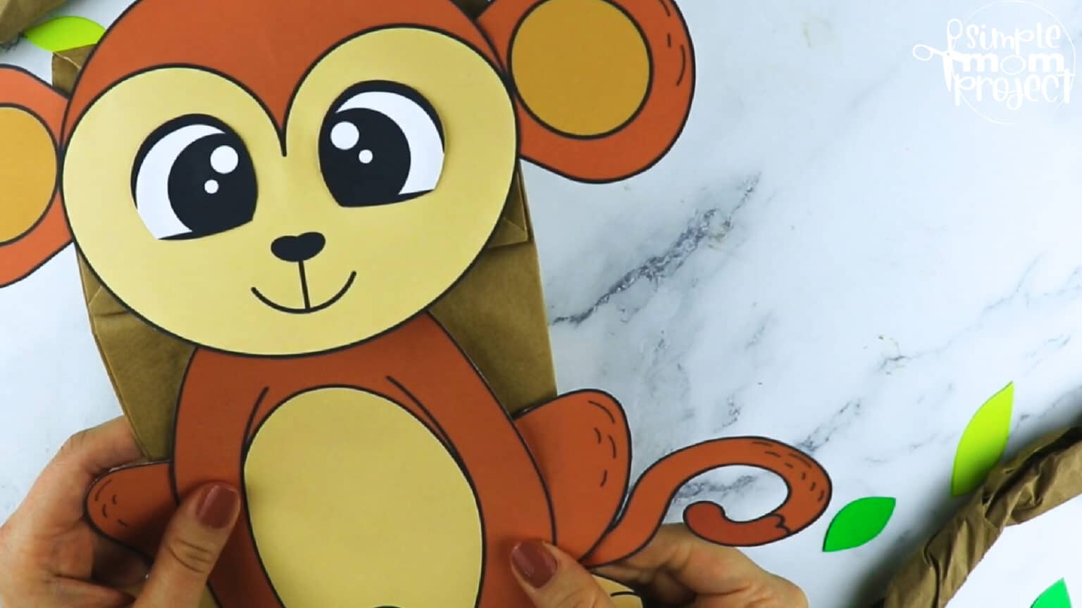 Printable Monkey Paper Bag Puppet Template - Simple Mom Project