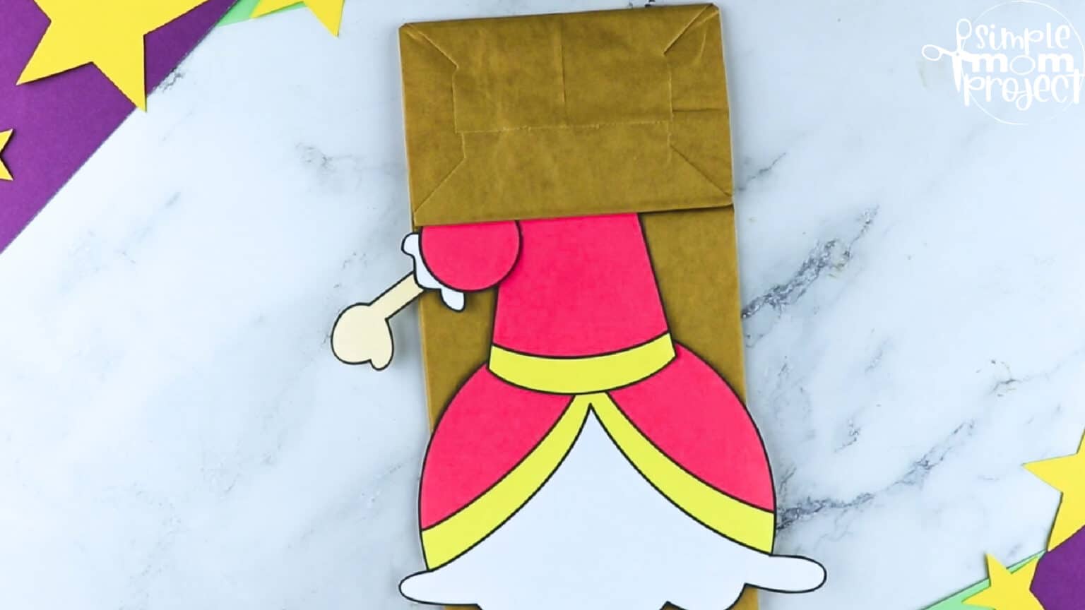 Printable Princess Paper Bag Puppet Template Simple Mom Project