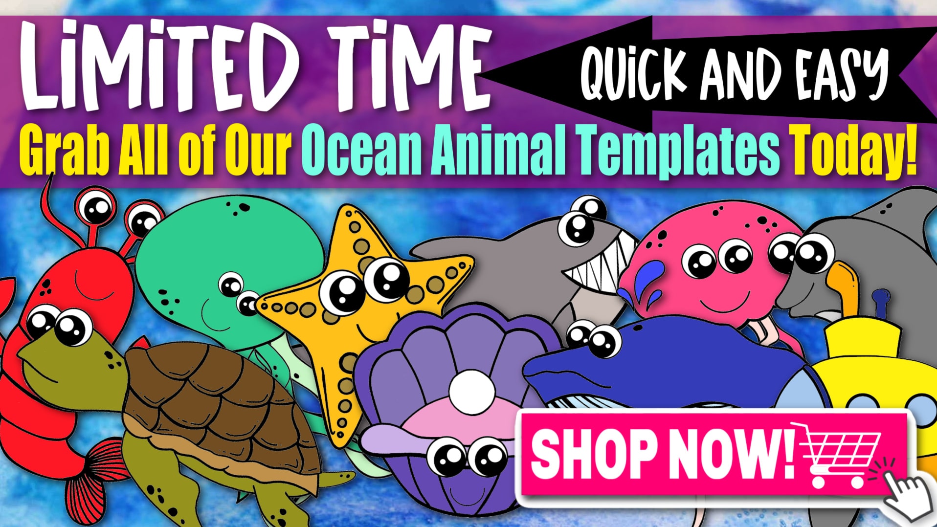 Printable Ocean Animal and sea animal Crafts for Kids, toddlers, preschoolers 1