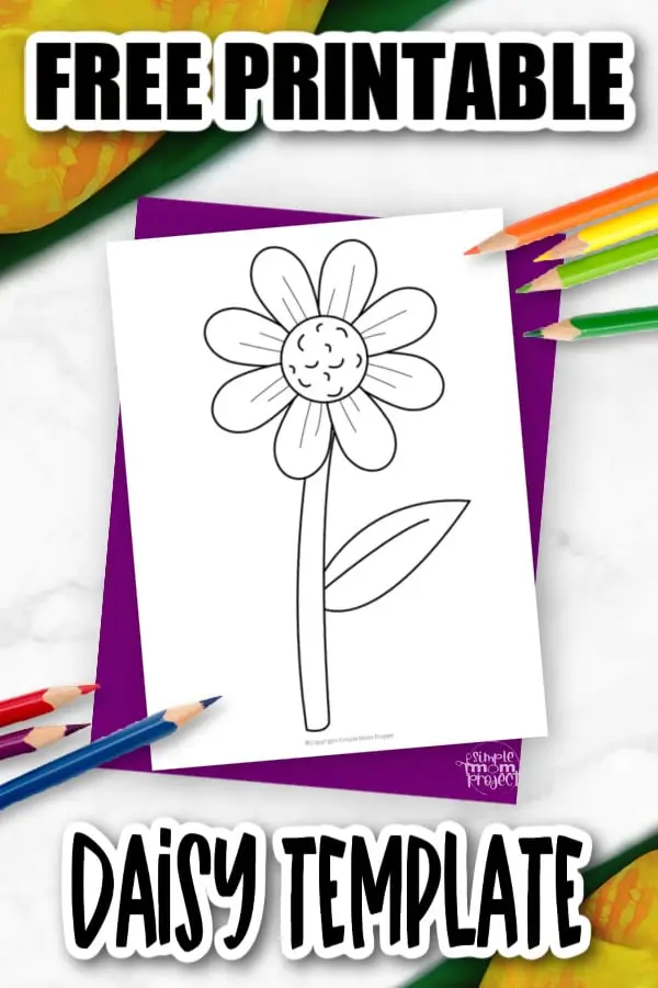 Free Printable Daisy Flower Template for Kids, Preschooler, Kindergartner 3