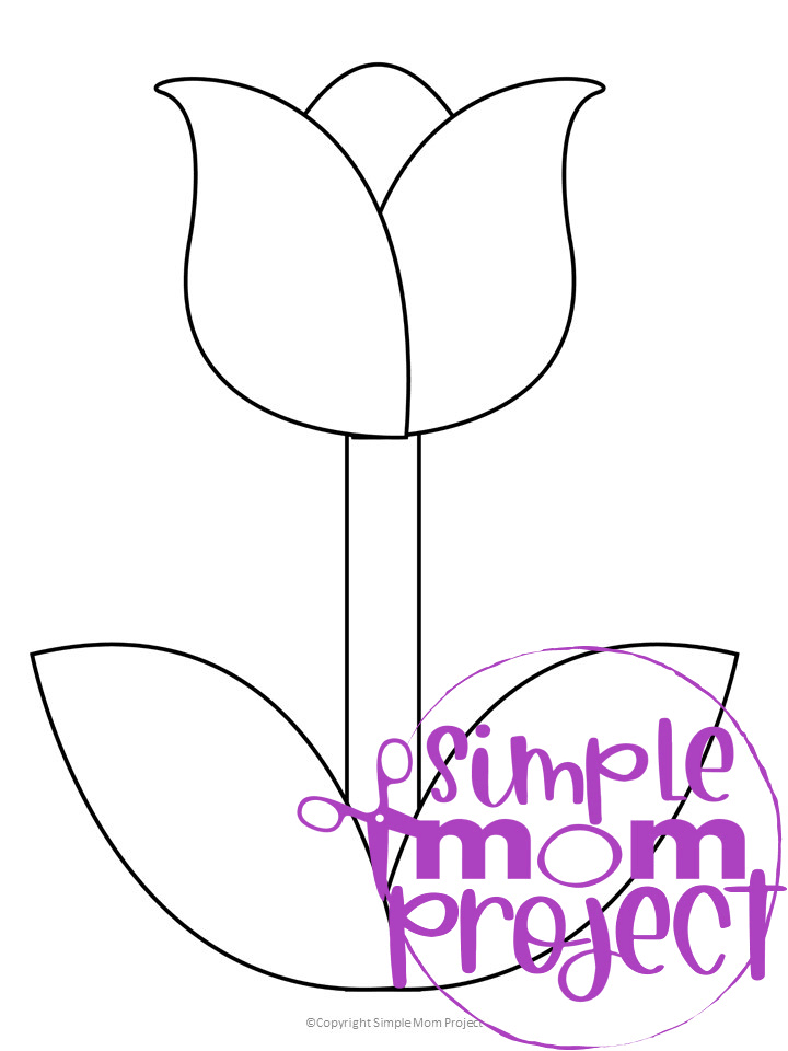 tulip outline printable