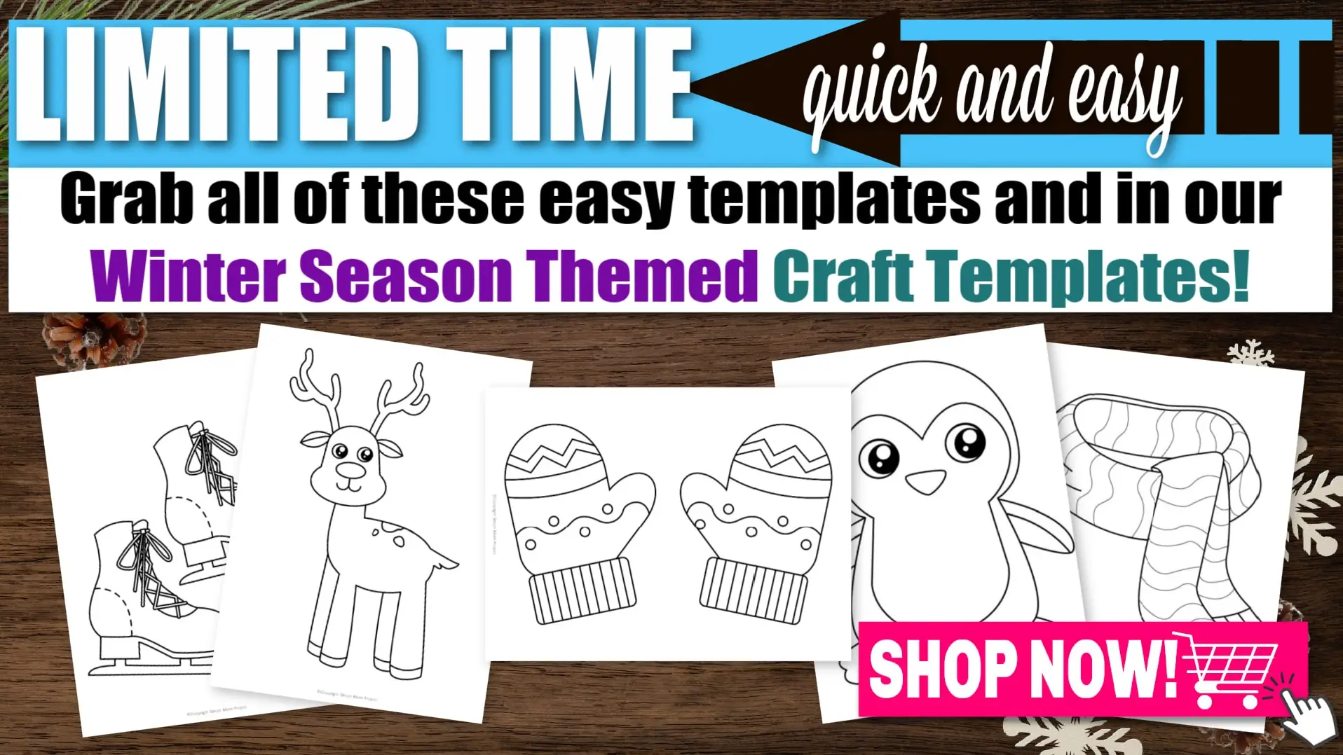 Printable Winter Templates for winter themed crafts for preschoolers toddlers and kindergartners 8