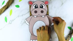 Printable Hippo Paper Bag Puppet Template - Simple Mom Project