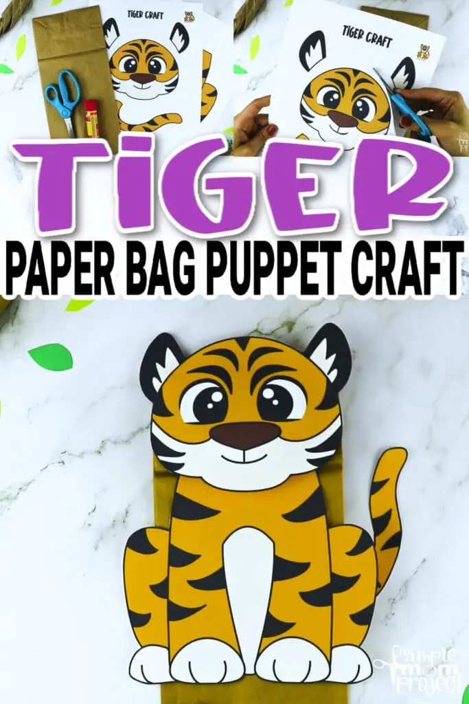 Are you searching for a fun craft activity to teach about the letter T? This easy peasy tiger paper bag hand puppet is the perfect preschool kids craft and your little ones will love making it! Grab your printable tiger template now!