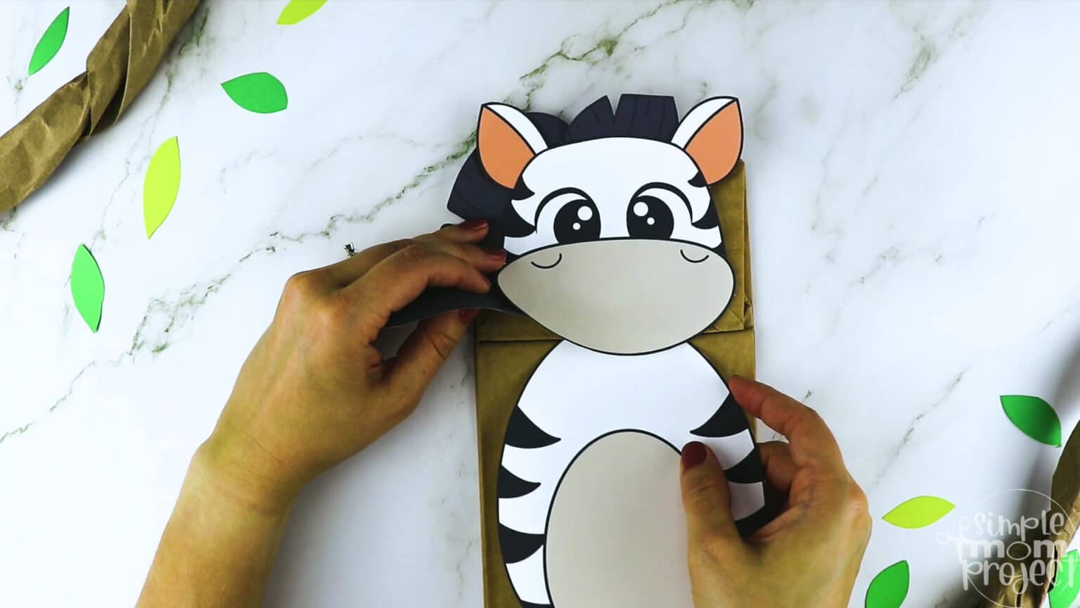 Printable Zebra Paper Bag Puppet Template Simple Mom Project