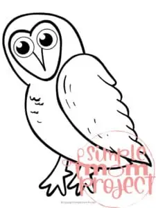 Printable Barn Owl Template Coloring Page for Kids Preschoolers Toddlers and Bird Crafts 1