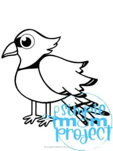 Printable Blue Jay Template Coloring Page for Kids Preschoolers Toddlers and Bird Crafts 1