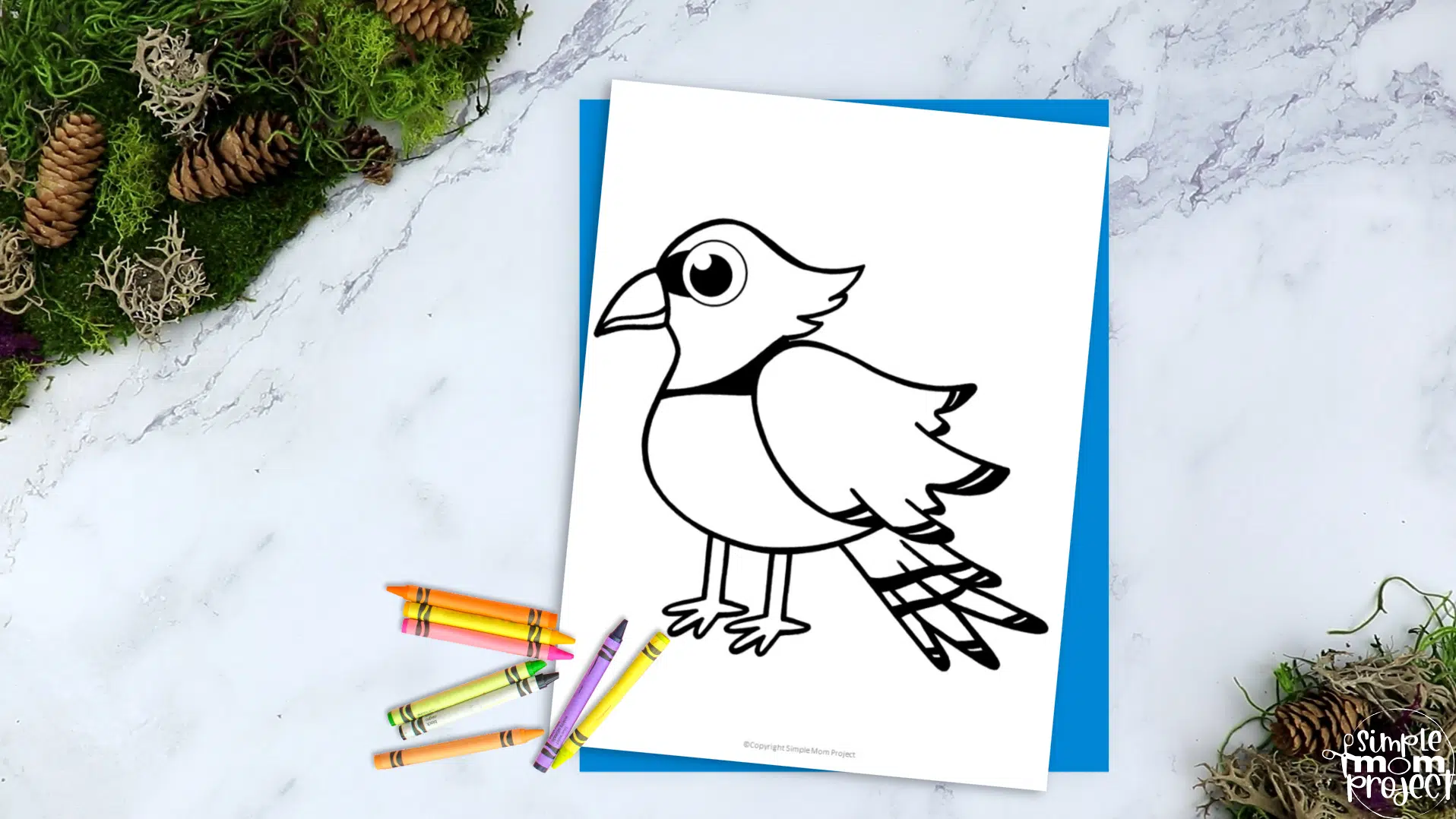 Free Printable Cut and Paste Blue Jay Craft – Simple Mom Project