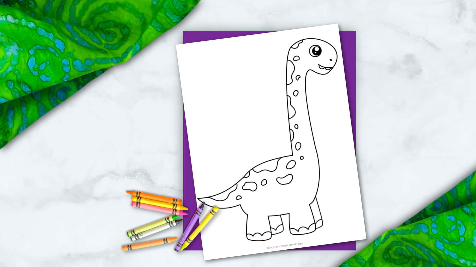 Printable Dinosaur Brachiosaurus Template Coloring Page for Kids, preschoolers, toddlers 2