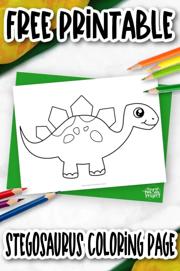 Printable Dinosaur Stegosaurus Template Coloring Page for Kids, preschoolers, toddlers 3