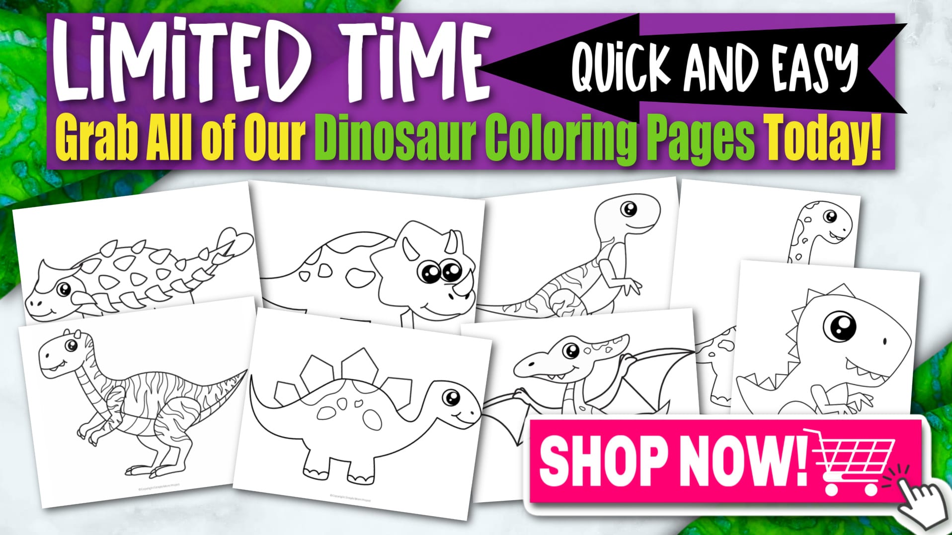 Printable Dinosaur Template Coloring Page for Kids, preschoolers, toddlers 6