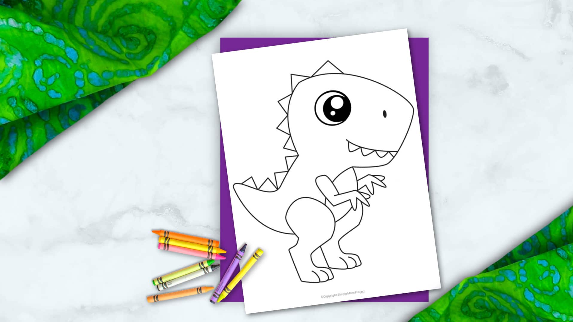 Printable Dinosaur Trex Tyrannosaurus Template Coloring Page for Kids, preschoolers, toddlers 2