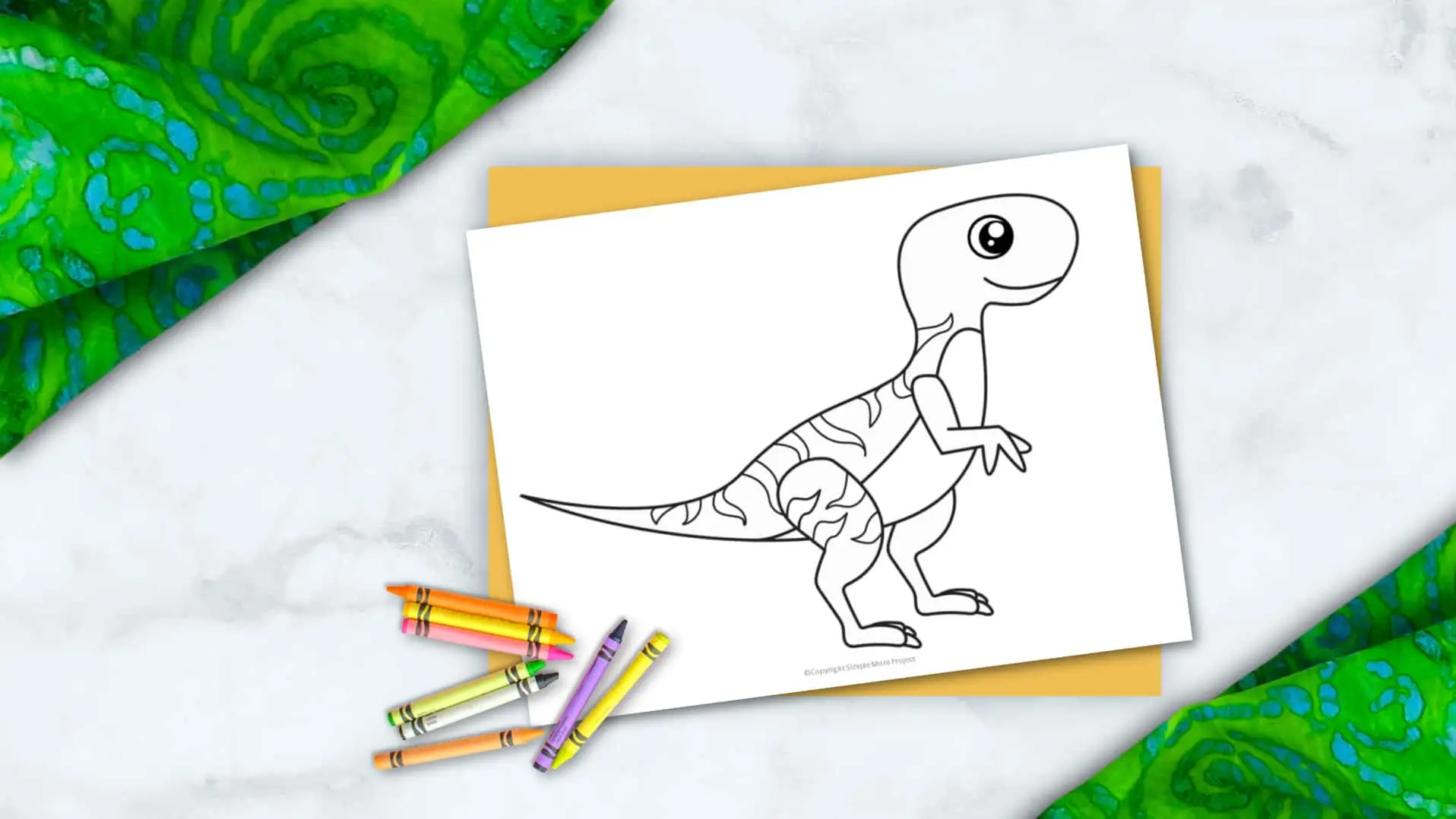 Printable Dinosaur Velociraptor Template Coloring Page for Kids, preschoolers, toddlers 2