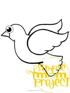 Printable Dove Template Coloring Page for Kids Preschoolers Toddlers and Bird Crafts 1