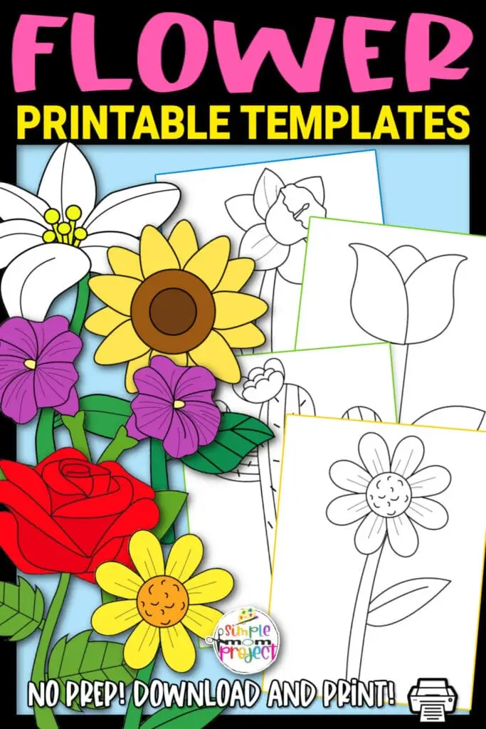 Are you looking for easy printable cut out flower templates for painting activities, coloring pages, dot art, or your next spring craft activity? These printable flower templates are perfect for you! Kids of all ages including preschoolers, toddlers, and kindergartners will love these simple flower templates.