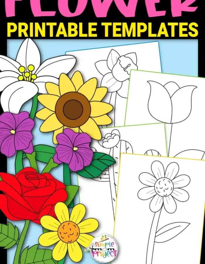 Are you looking for easy printable cut out flower templates for painting activities, coloring pages, dot art, or your next spring craft activity? These printable flower templates are perfect for you! Kids of all ages including preschoolers, toddlers, and kindergartners will love these simple flower templates.
