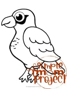 Printable Hawk Template Coloring Page for Kids Preschoolers Toddlers and Bird Crafts 1