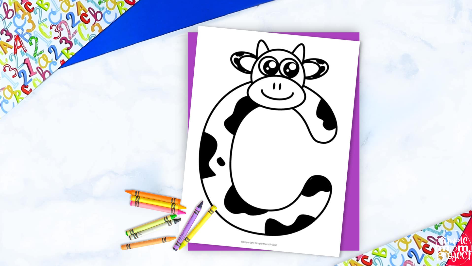 Printable Letter C is for Cow Coloring Page Letter C template for preschool, toddlers, kindergarten kids