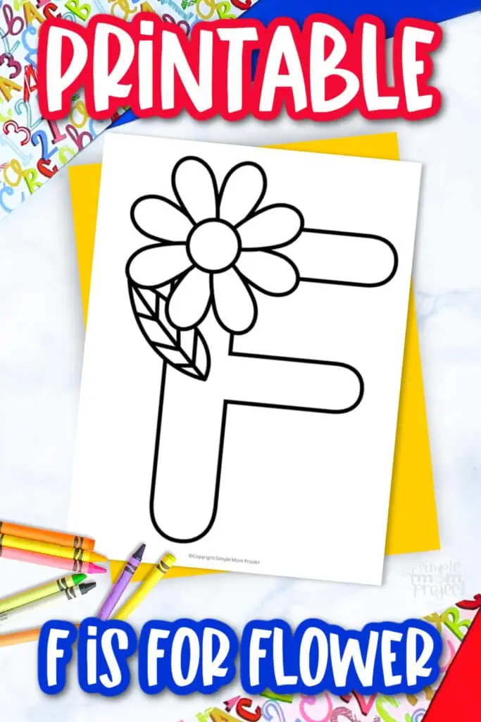 If you’re looking for a fun and easy printable worksheet for your preschooler or kindergarten, be sure to include this letter F is for flower coloring page. This printable letter F coloring worksheet is perfect for teaching simple words that begin with the letter F such as fox, flower, fire, fish, fancy and more. Click now to print your letter F coloring page now!