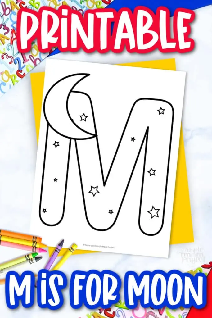 If you’re looking for fun alphabet crafts to add in your weekend activities, this free printable letter M for moon coloring page is perfect for kids of all ages. Learn the upper and lowercase letter m using this printable preschool letter M for moon coloring worksheet. Grab your crayons and print your copy now!