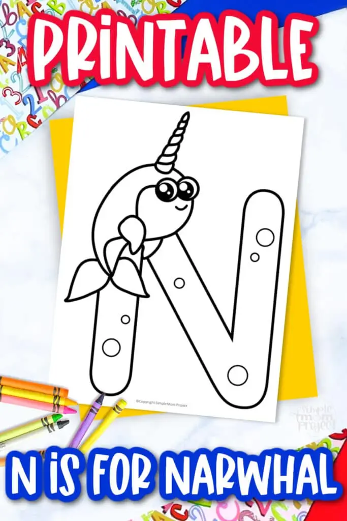 Looking for a fun and creative way to teach uppercase and lowercase n to your kids? Use this free printable letter N for narwhal coloring page in your next alphabet letters lesson plan. Making this preschool printable letter N worksheet will motivate your kids to learn other basic words that start with the letter N such as nest, night, noodles and so on. Download and print your copy now!