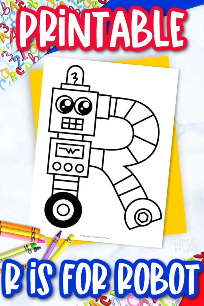 Are you looking for a fun and easy printable alphabet letter worksheet for your kids? Use this free printable letter R for robot coloring page when teaching your preschooler the /R/ sound. Your kids will surely enjoy coloring and designing this free printable coloring letter R worksheet. Download and print your copy now!