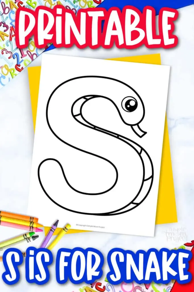 Looking for simple and fun ABC alphabet coloring worksheets for your toddler, preschool and kindergarten kids? This printable letter S for snake coloring page would make a great addition to your crafts and learning activities. Practice writing the upper and lowercase letter S or find a sun coloring page once you're done with this printable letter S for snake coloring page. Get your copy today!