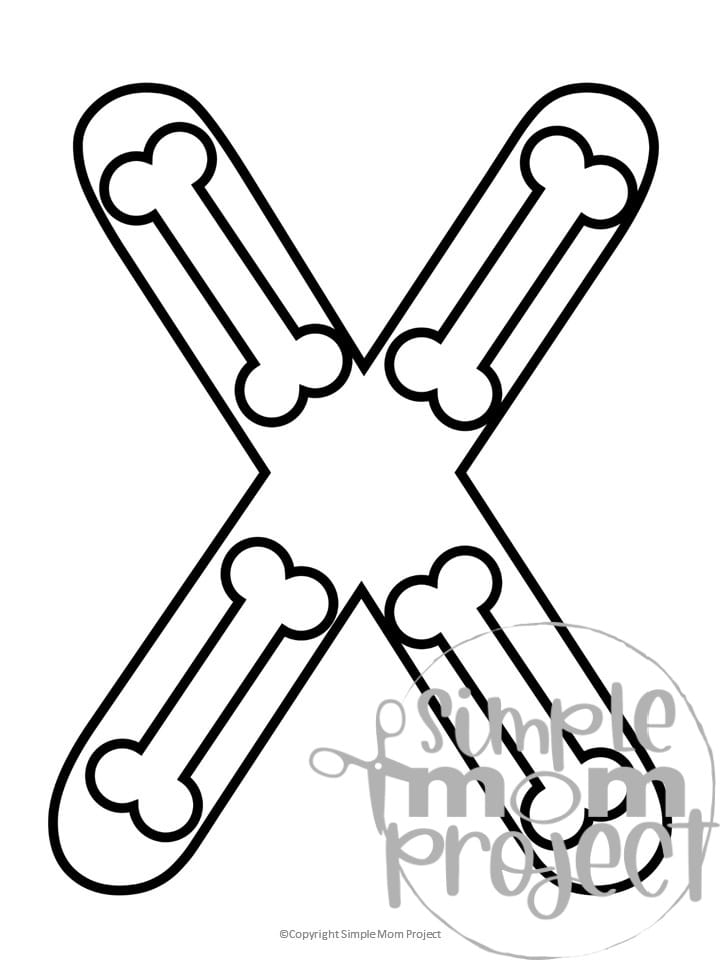 free printable letter x coloring page simple mom project