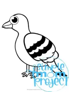 Printable Pigeon Template Coloring Page for Kids Preschoolers Toddlers and Bird Crafts 1