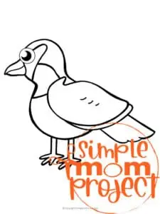 Printable Sparrow Template Coloring Page for Kids Preschoolers Toddlers and Bird Crafts 1