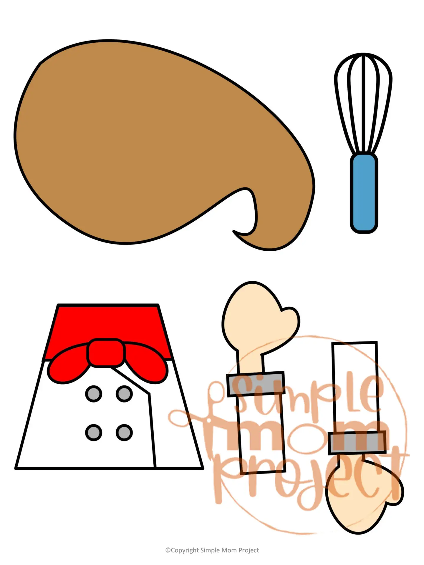 Printable Chef Paper Bag Puppet Community Helper Craft for Kids Preschooler Toddler