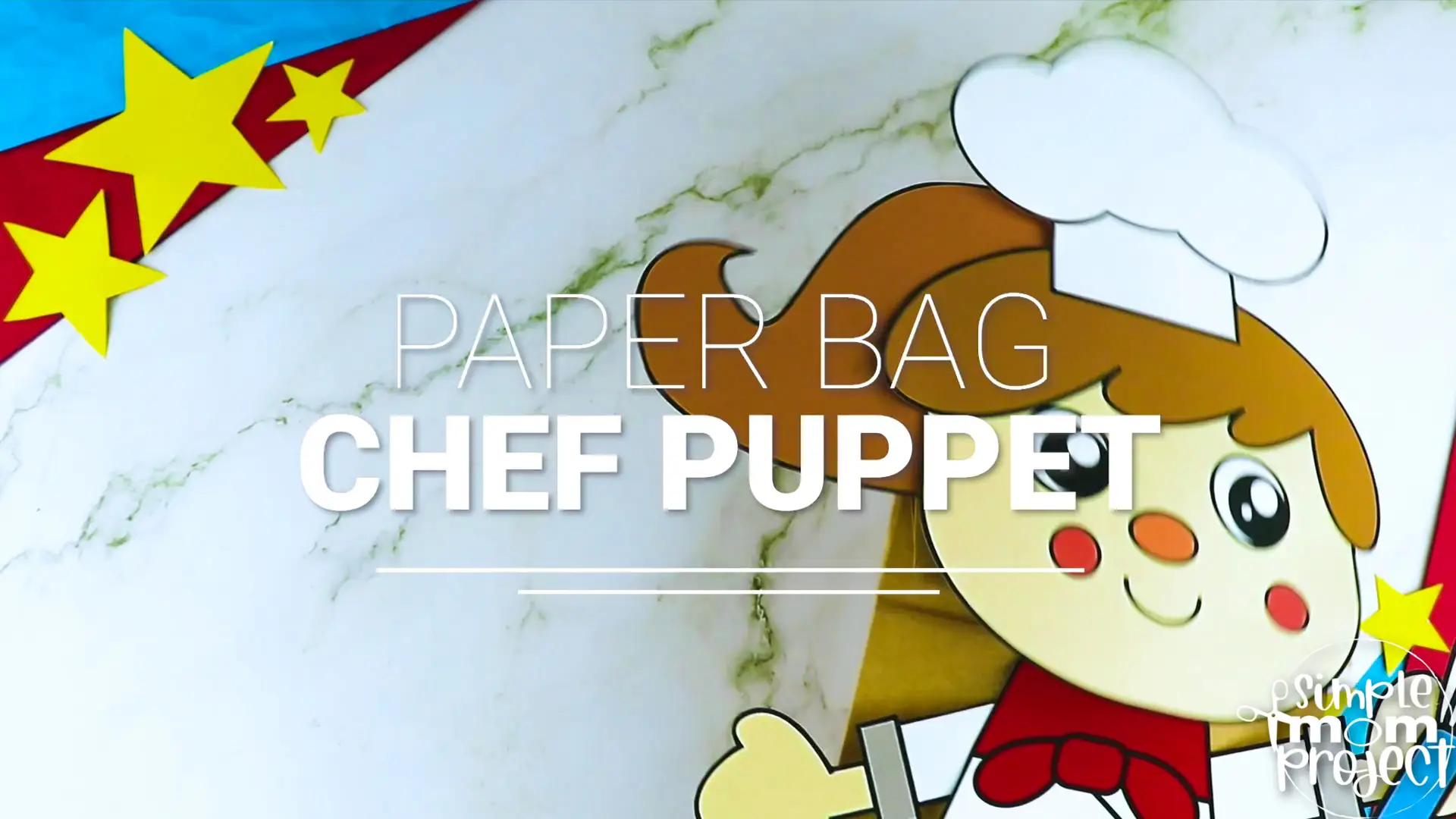 Printable Chef Paper Bag Puppet Community Helper Craft for Kids Preschooler Toddler