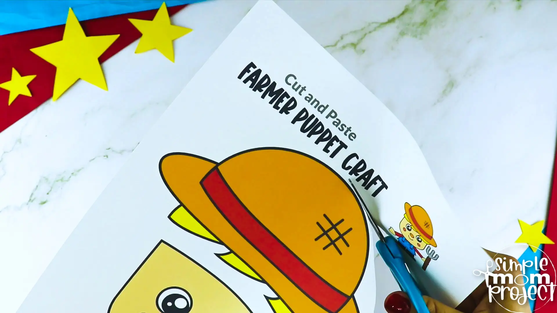 Printable Farmer Paper Bag Puppet Community Helper Craft for Kids Preschooler Toddler 9