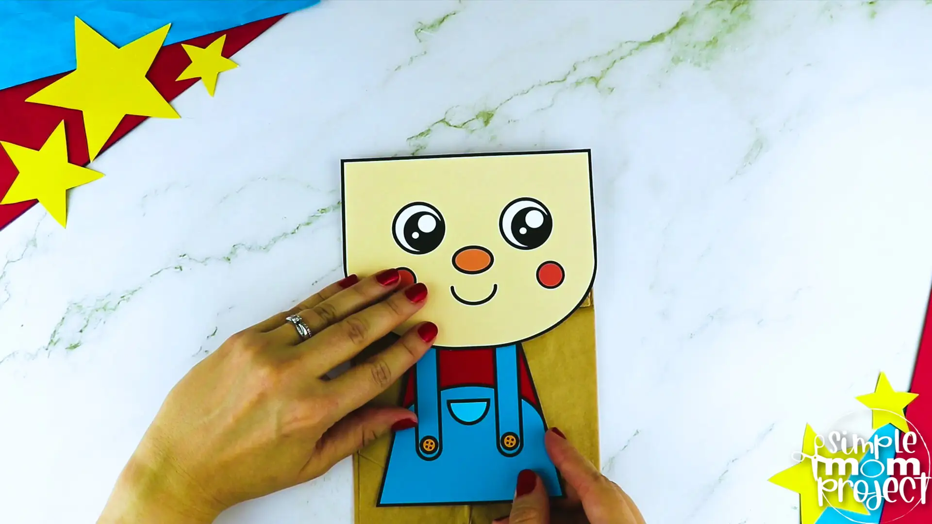 Printable Farmer Paper Bag Puppet Community Helper Craft for Kids Preschooler Toddler 9
