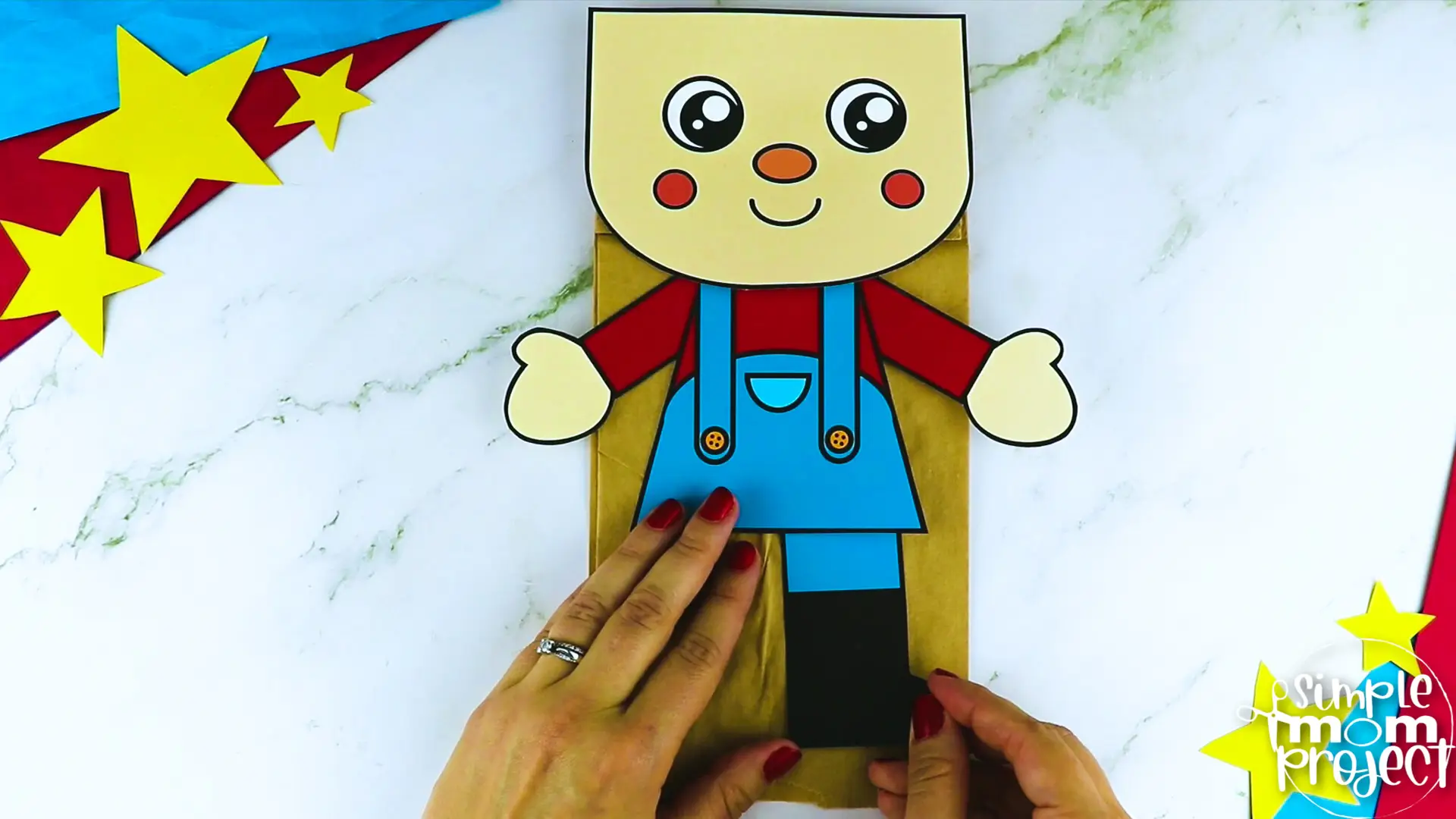 Printable Farmer Paper Bag Puppet Community Helper Craft for Kids Preschooler Toddler 9