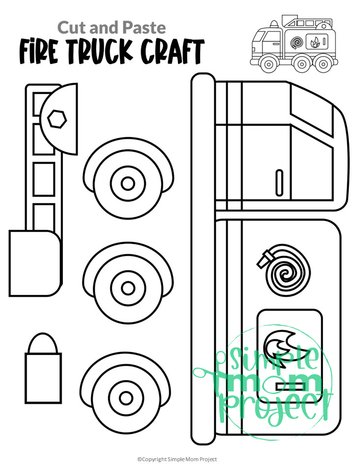 Fire Truck Preschool Craft Template