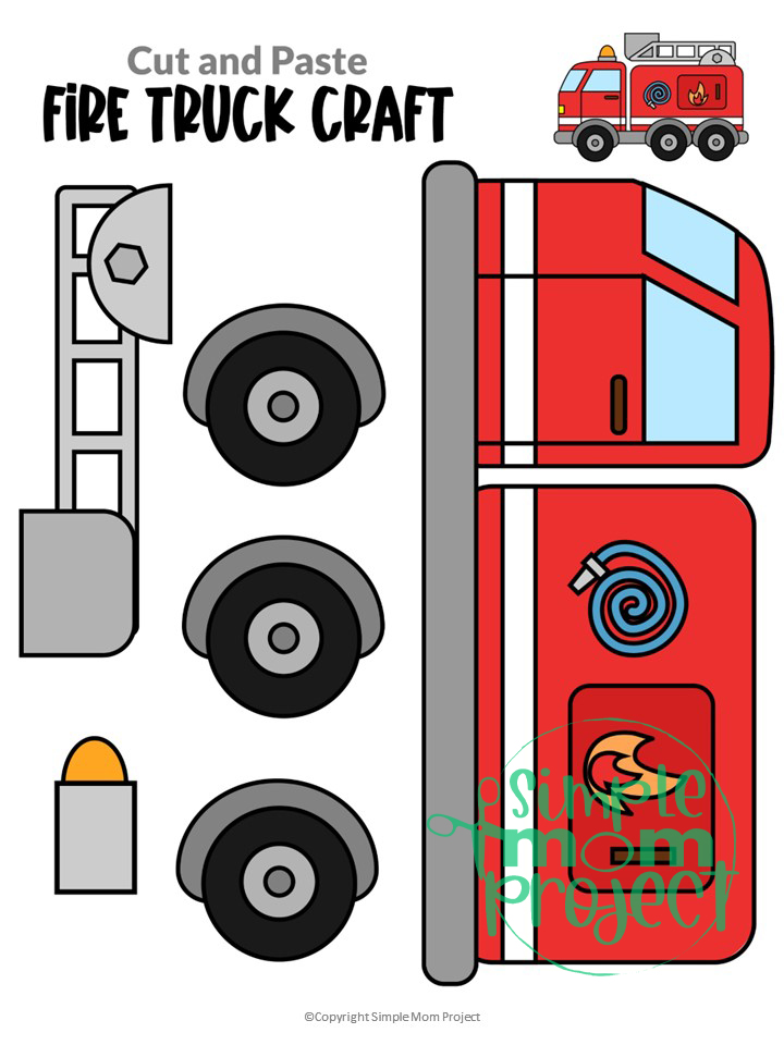 Fire Truck Preschool Craft Template