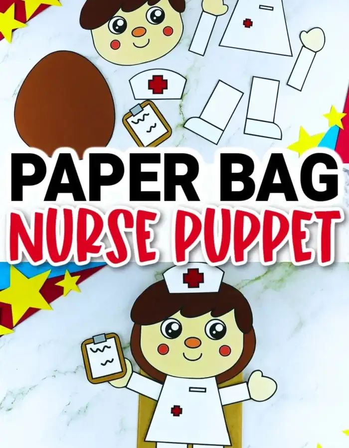 Looking for easy, low prep diy nurse puppet crafts to include in your community helper unit studies? Well, these printable nurse paper bag puppet crafts are the ideal activities for toddler, preschool or kindergarten kids. Kids will learn the roles of nurses when making these printable nurse hand puppets. Be sure to get your printable nurse puppet templates today!