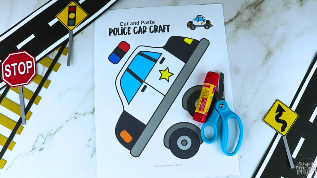 Printable Police Car Craft Template – Simple Mom Project