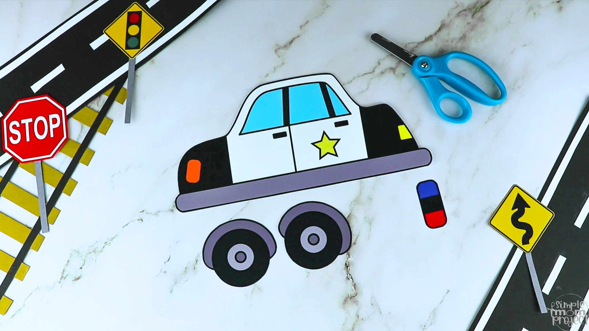 police car template for kids