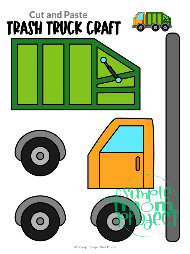 Printable Trash Truck Craft Template Simple Mom Project