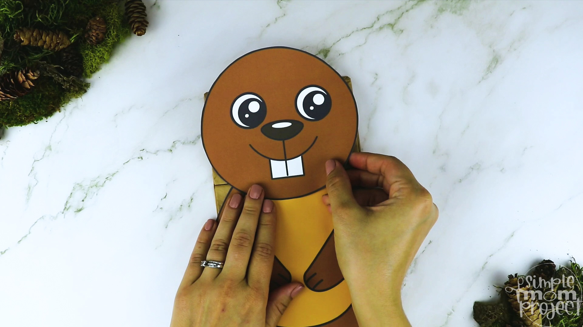 Printable Woodland Animal Beaver Paper Bag Puppet Craft
