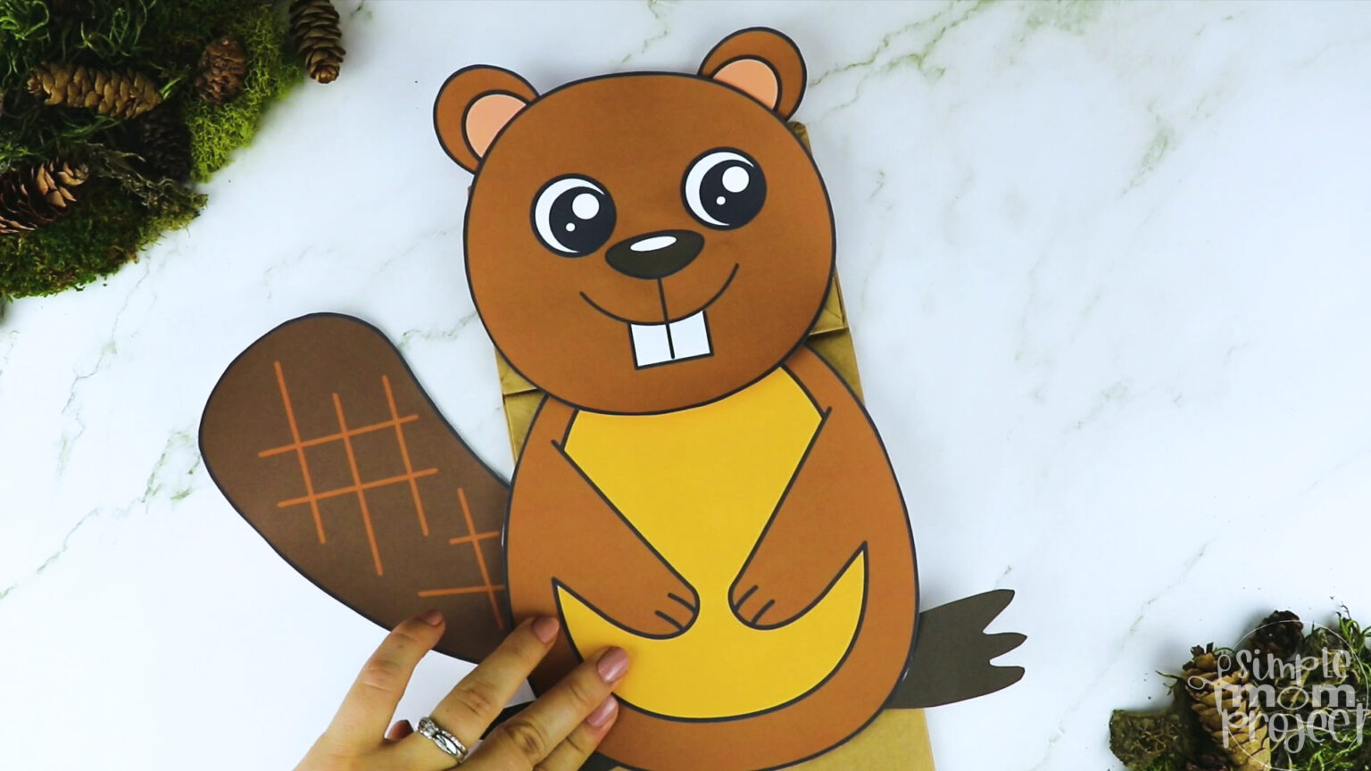 Printable Beaver Paper Bag Puppet Template Simple Mom Project