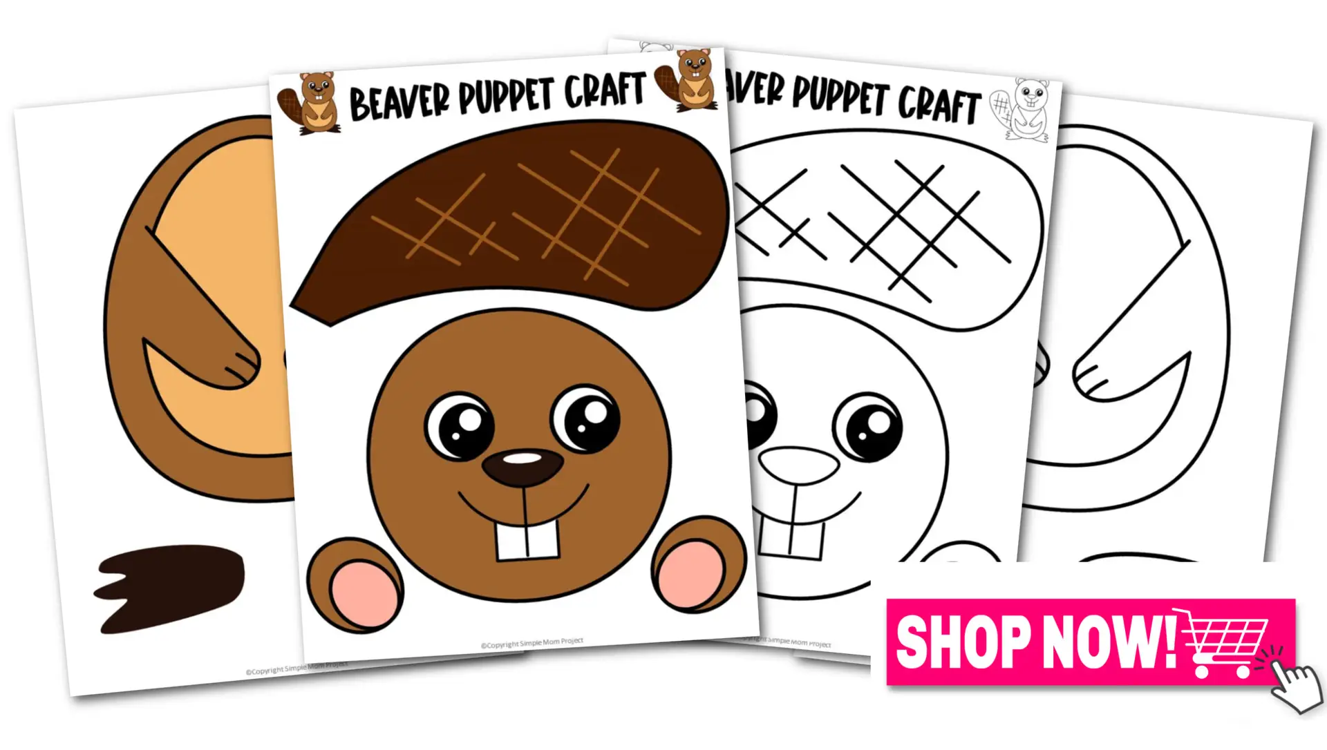 Printable Woodland Animal Beaver Paper Bag Puppet Craft Convertkit