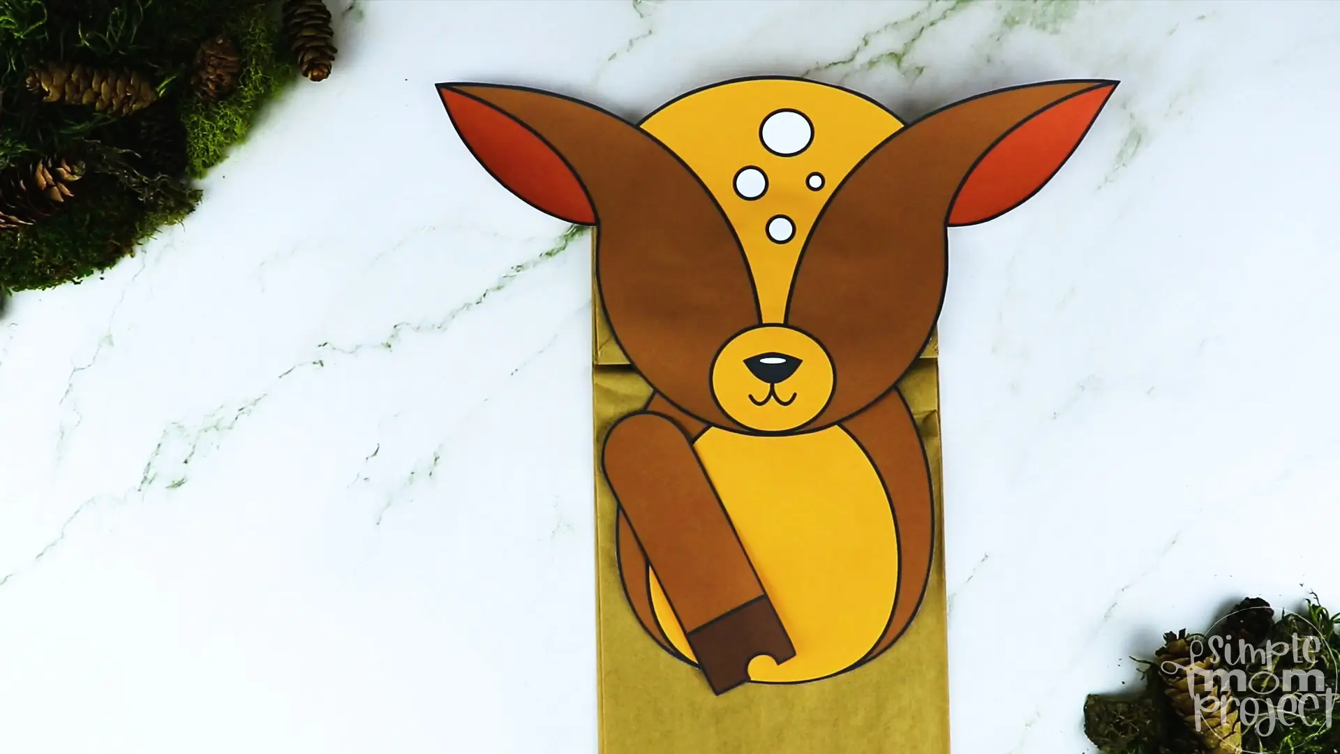 Printable Woodland Animal Deer Paper Bag Puppet Craft