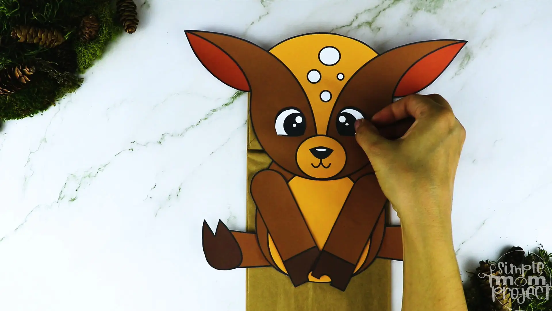 Printable Woodland Animal Deer Paper Bag Puppet Craft