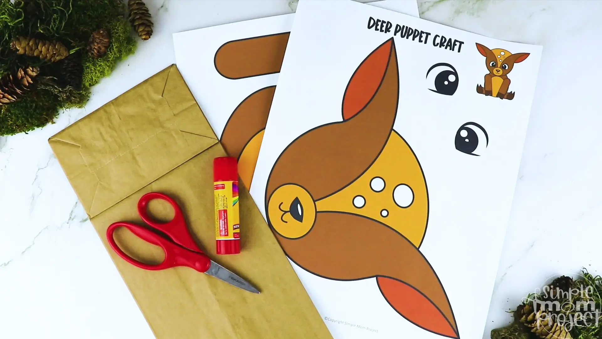 Printable Woodland Animal Deer Paper Bag Puppet Craft 8